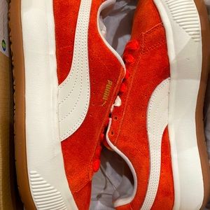 Puma Mayu Mayze Red Suede Sneaker Shoe Size US 6 UK 3 New In Box BNIB